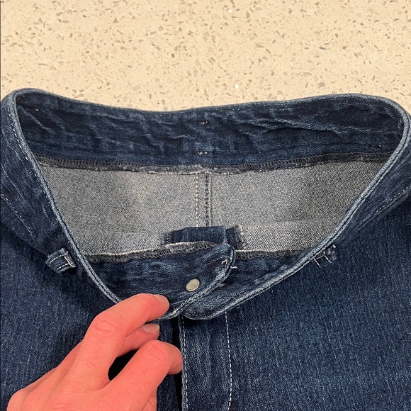 Vintage 1970s VISA Cotton Super High Rise Straight Leg Blue Denim Jeans Size 26 - Picture 5 of 12